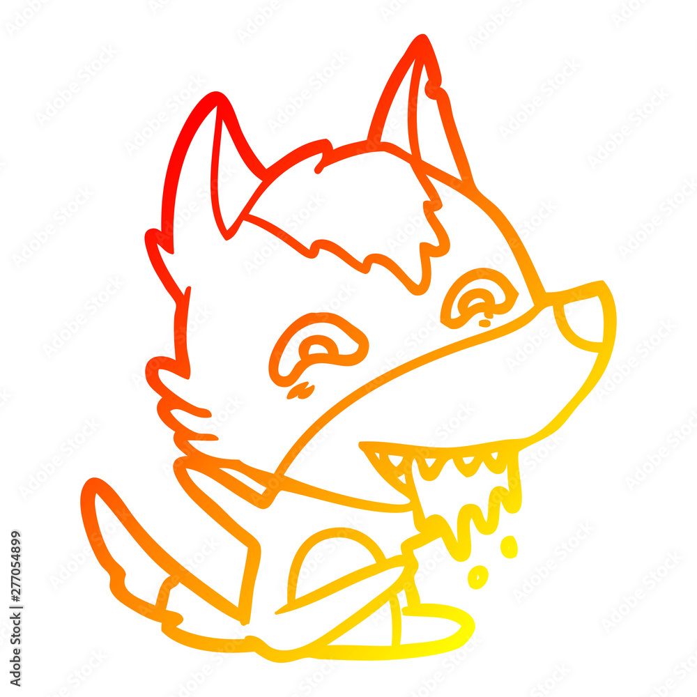 warm gradient line drawing cartoon hungry wolf warm gradient line drawing cartoon hungry wolf