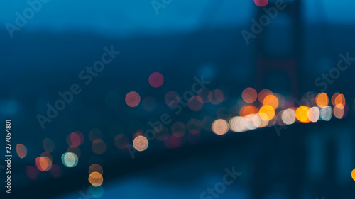 Abstract defocused view of San Francisco's Golden Gate Bridge