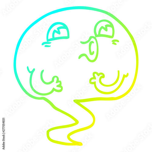 cold gradient line drawing spooky cartoon ghost