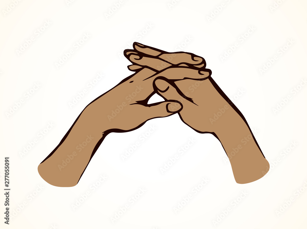 Praying hands Vector drawing Stock Vector Adobe Stock