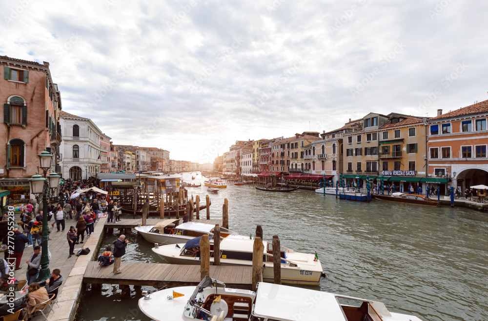 View from Rialto bridge on Grand canal