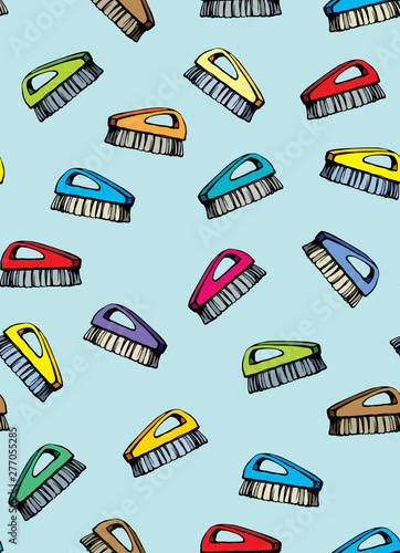 Brush for cleaning. Vector drawing