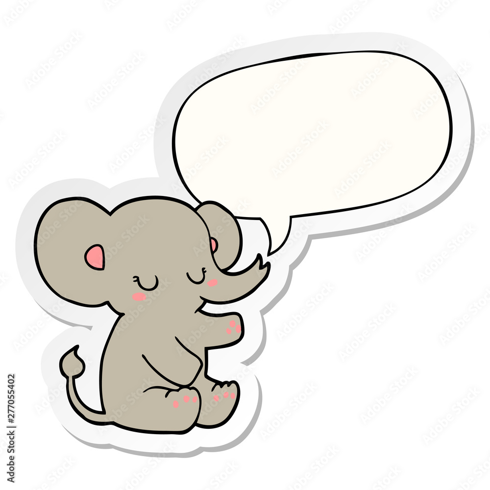 cartoon elephant and speech bubble sticker cartoon elephant and speech bubble sticker