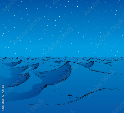 Waves. Vector drawing
