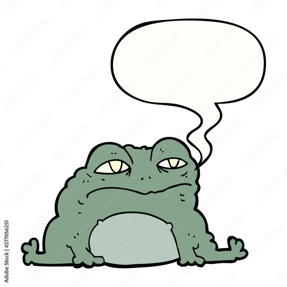 Obraz premium cartoon toad and speech bubble