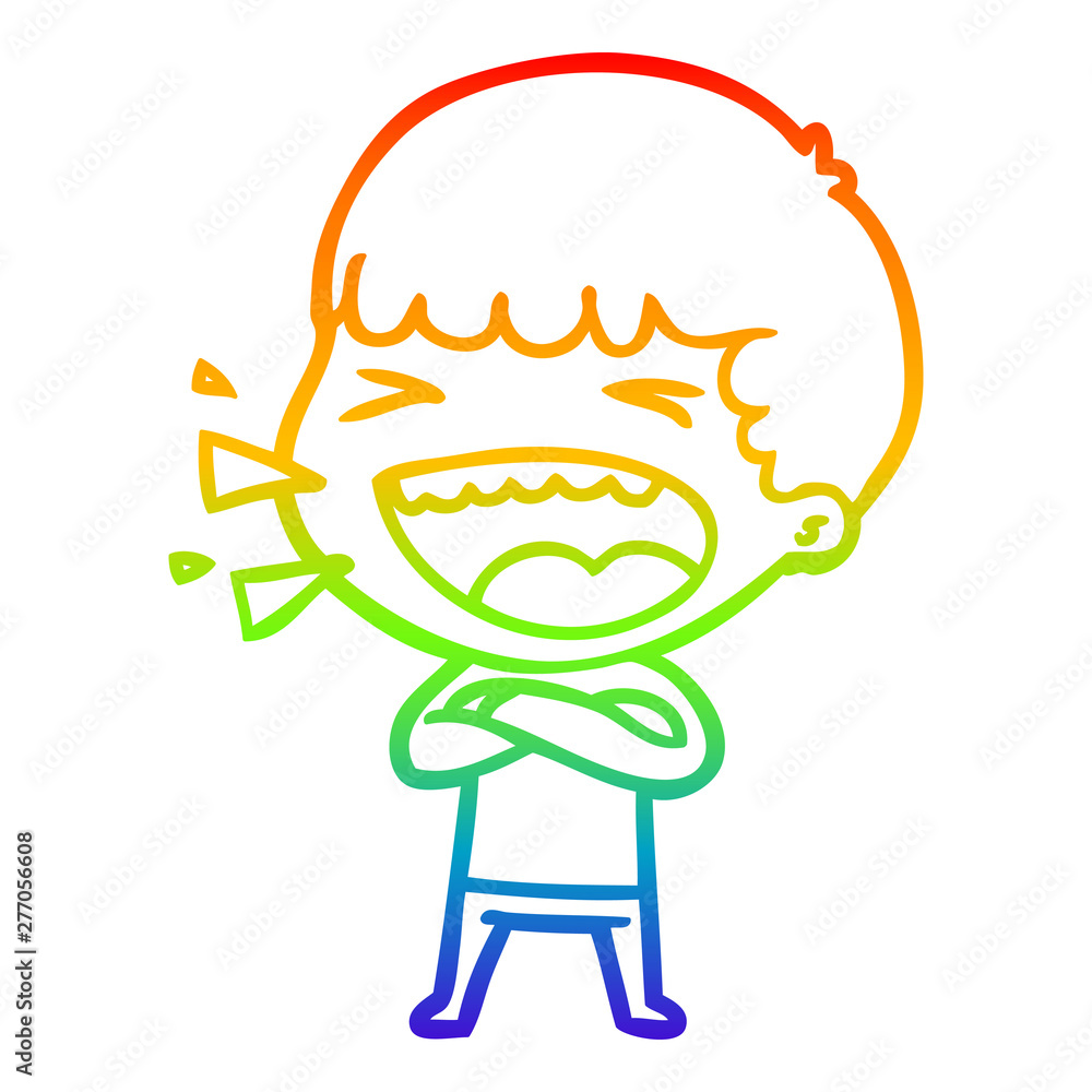 rainbow gradient line drawing cartoon laughing man rainbow gradient line drawing cartoon laughing man