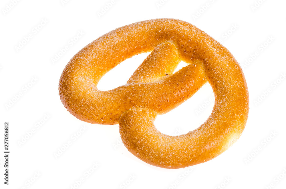 Sweet wheat pretzel with sugar, homemade cakes. Sweet wheat pretzel with sugar, homemade cakes.
