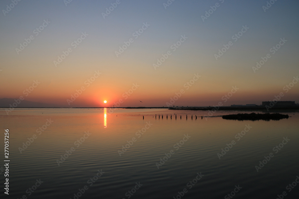 sunset on the lake