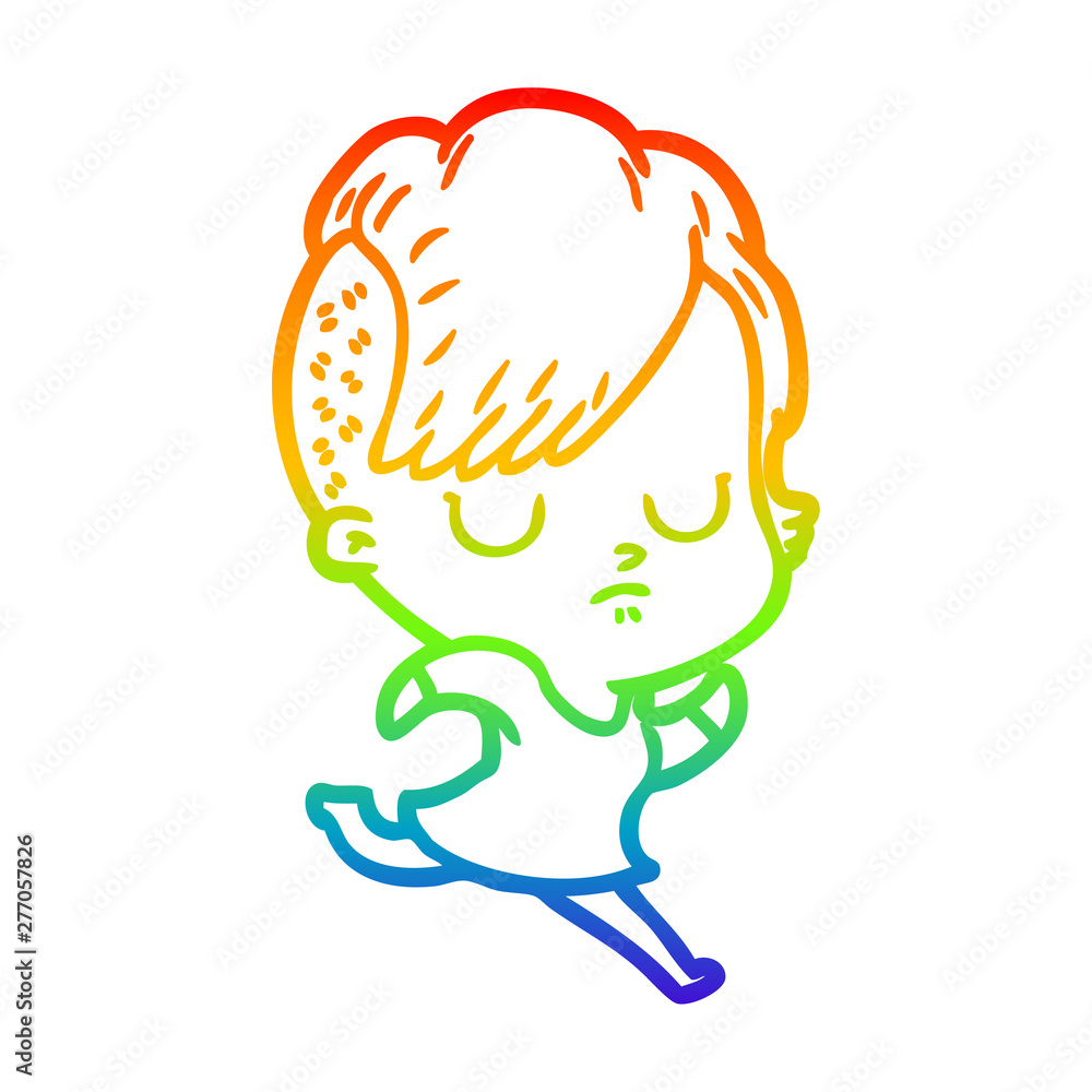 rainbow gradient line drawing cartoon woman rainbow gradient line drawing cartoon woman