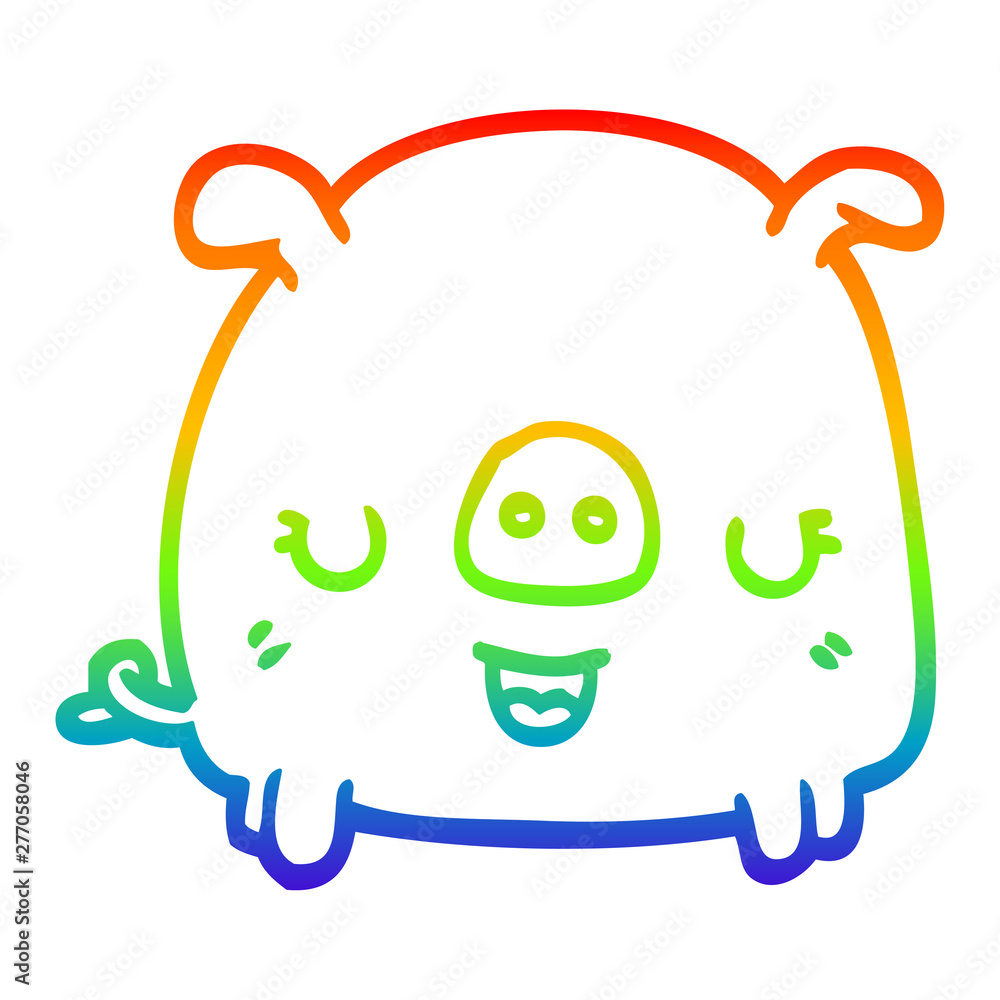 rainbow gradient line drawing cartoon pig rainbow gradient line drawing cartoon pig