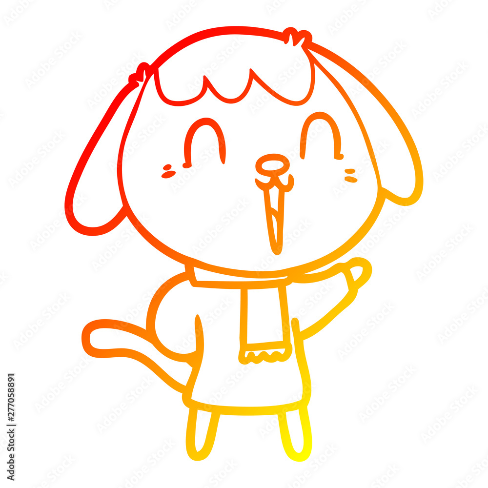 warm gradient line drawing cute cartoon dog warm gradient line drawing cute cartoon dog