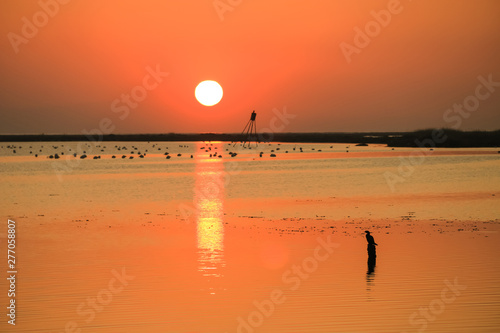 sunset on the lake