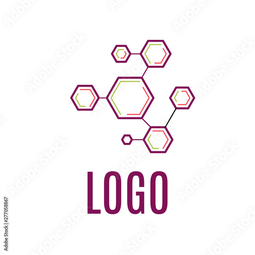 Vector Modern Geometric Molecule logo.