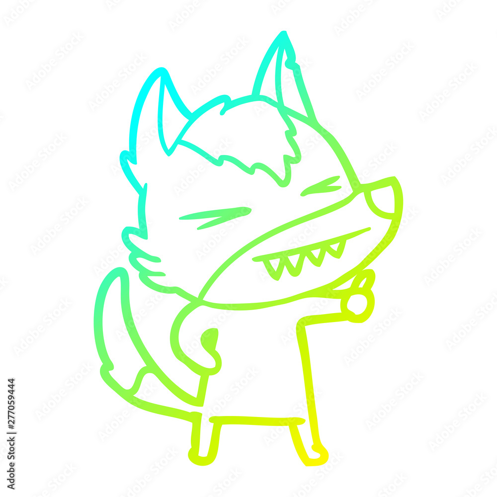 cold gradient line drawing angry wolf cartoon cold gradient line drawing angry wolf cartoon