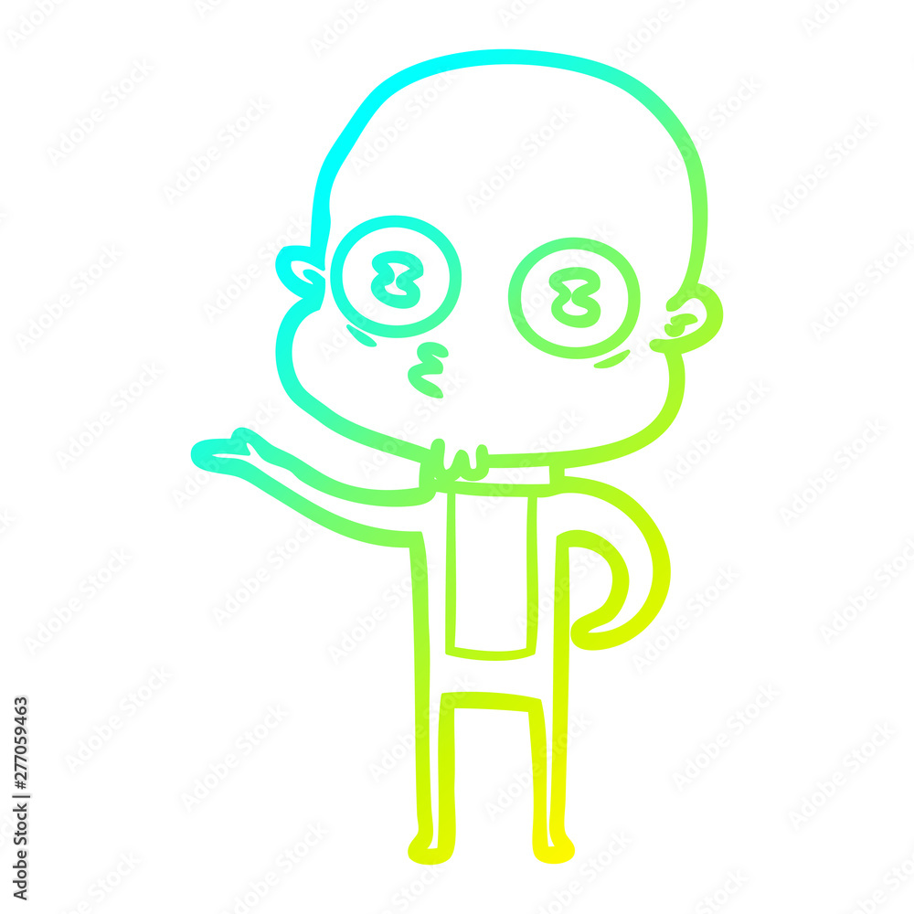cold gradient line drawing cartoon weird bald spaceman cold gradient line drawing cartoon weird bald spaceman