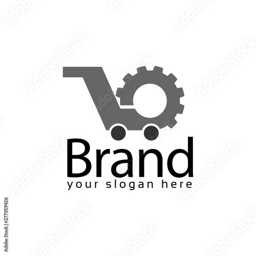 Engine market stock logo template. Flat logo. editable. vector 