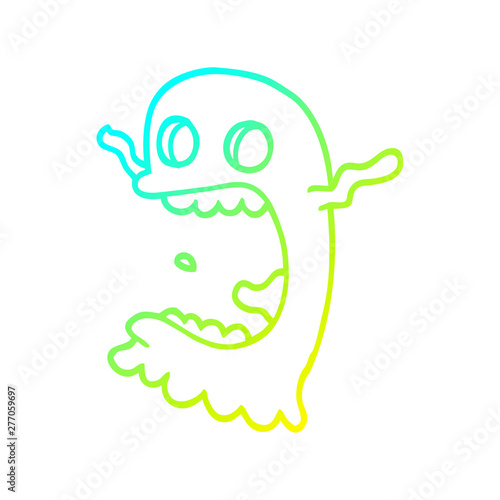 cold gradient line drawing cartoon spooky ghost