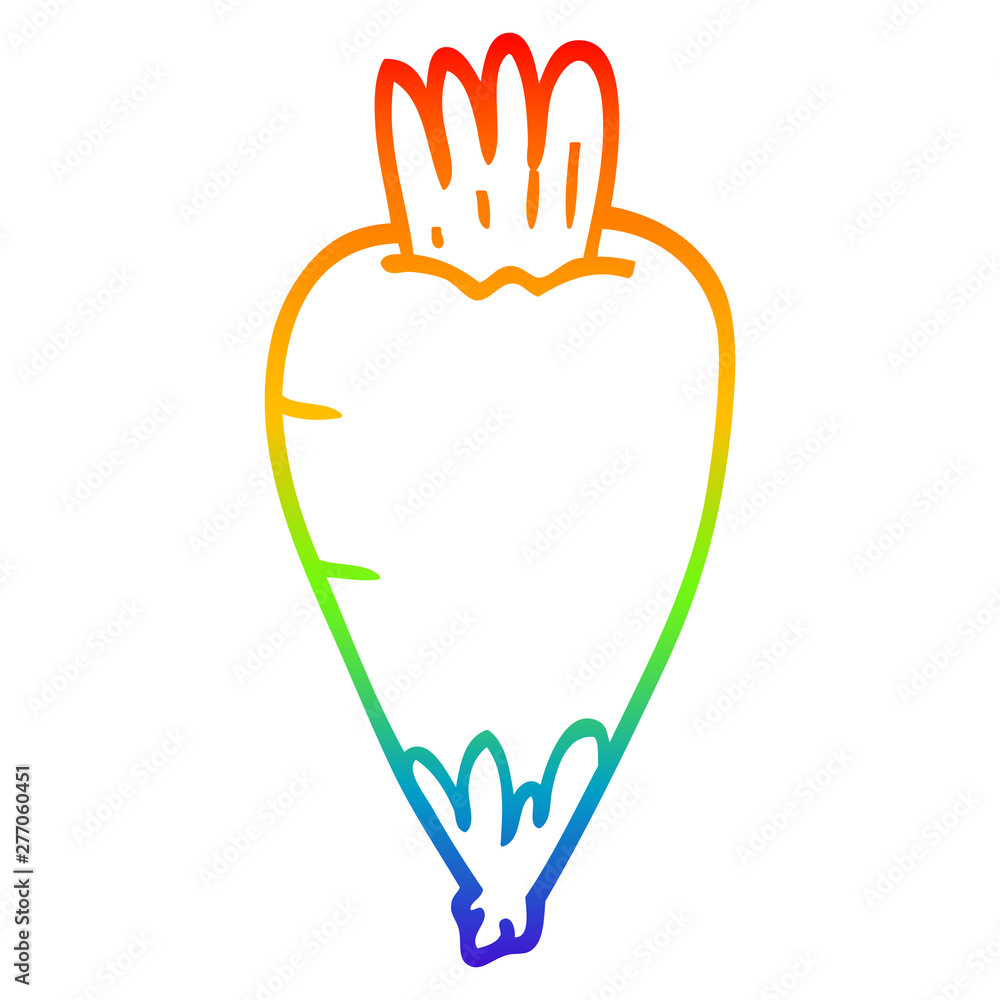 rainbow gradient line drawing cartoon root vegetable rainbow gradient line drawing cartoon root vegetable