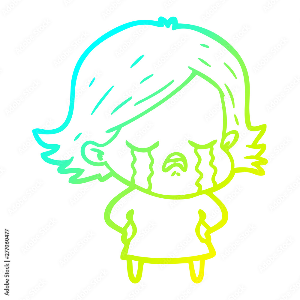 cold gradient line drawing cartoon girl crying cold gradient line drawing cartoon girl crying