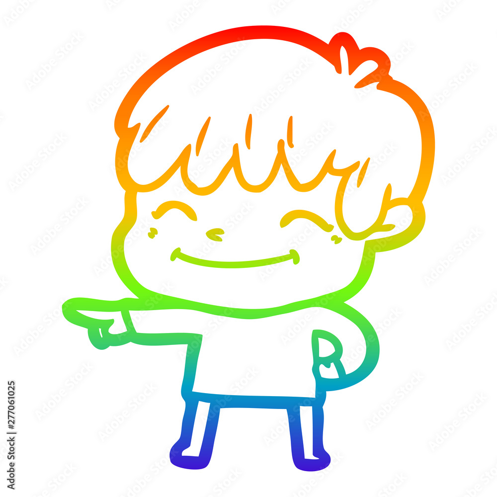 rainbow gradient line drawing cartoon happy boy rainbow gradient line drawing cartoon happy boy