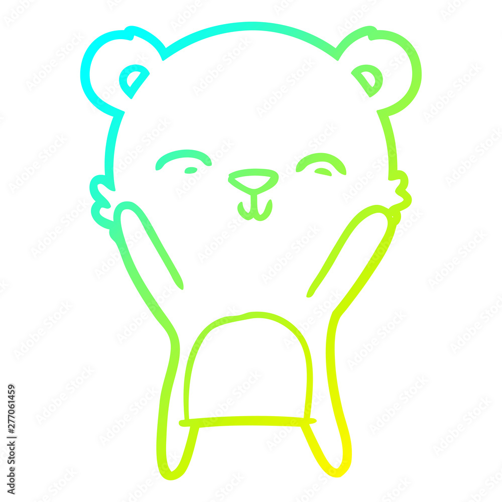 cold gradient line drawing happy cartoon polar bear cold gradient line drawing happy cartoon polar bear