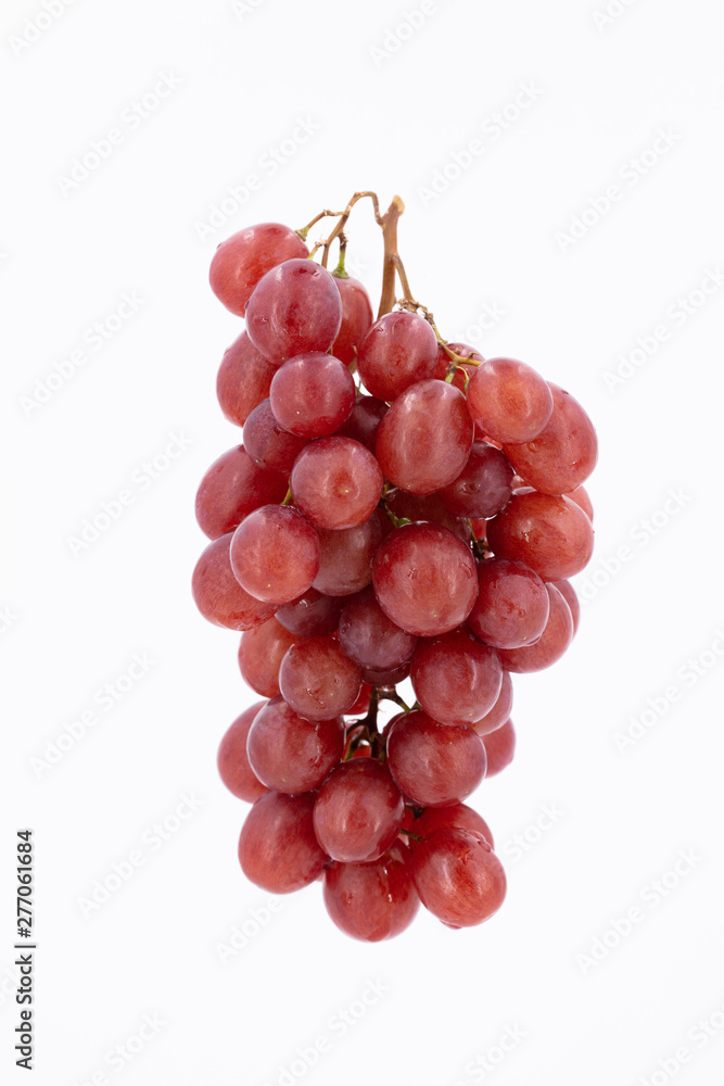 purple grapes on white background