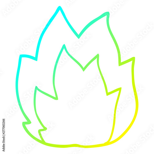 cold gradient line drawing cartoon explosion flame