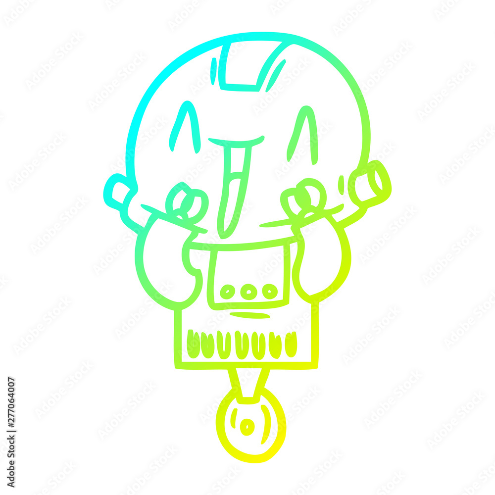 cold gradient line drawing cartoon robot cold gradient line drawing cartoon robot