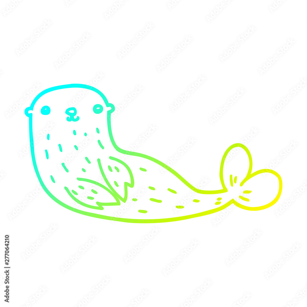 cold gradient line drawing cartoon seal cold gradient line drawing cartoon seal