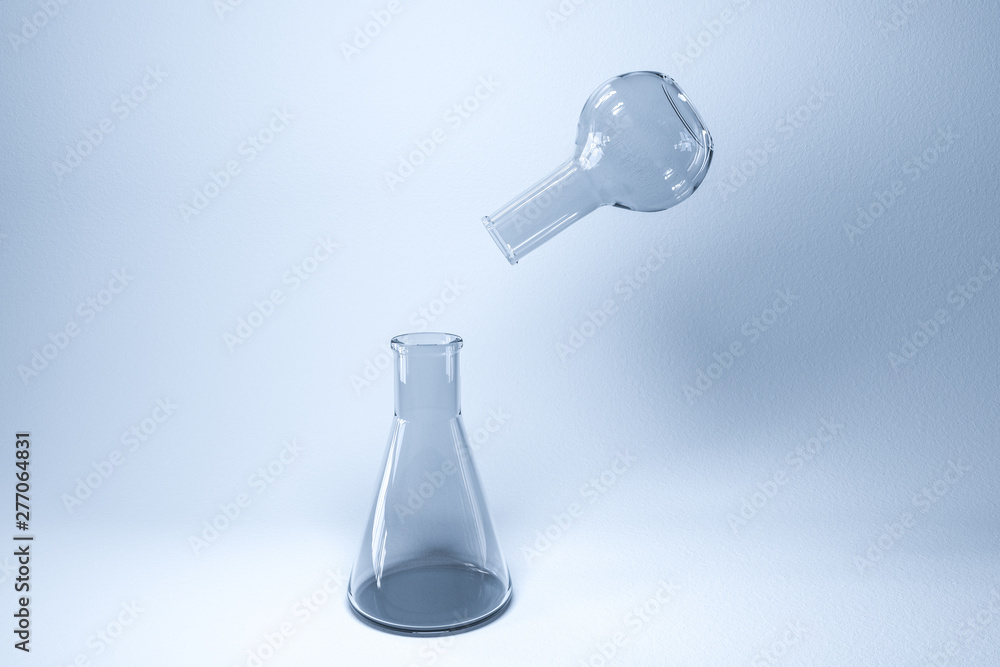 Chemical instruments and reagents in the lab, 3d rendering Chemical instruments and reagents in the lab, 3d rendering