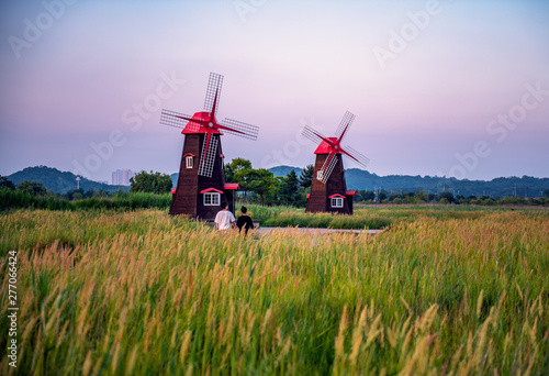 Obraz na płótnie windmill in korea w salonie