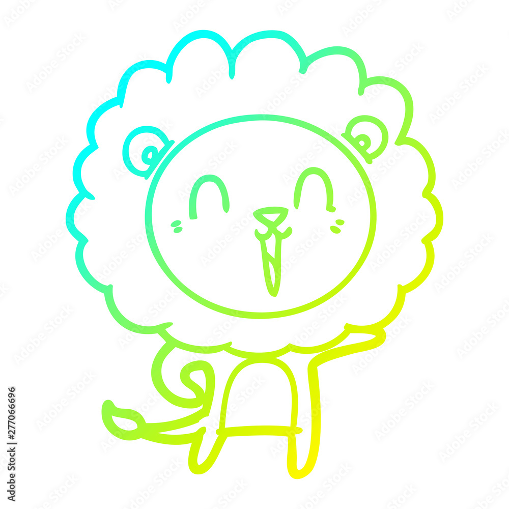 cold gradient line drawing laughing lion cartoon cold gradient line drawing laughing lion cartoon