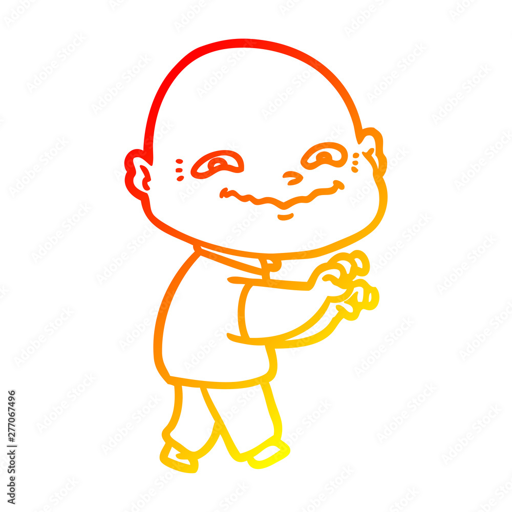 warm gradient line drawing cartoon creepy guy warm gradient line drawing cartoon creepy guy