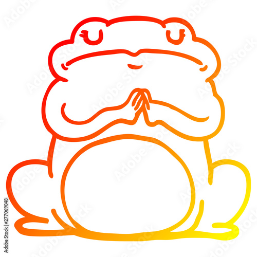 warm gradient line drawing cartoon arrogant frog