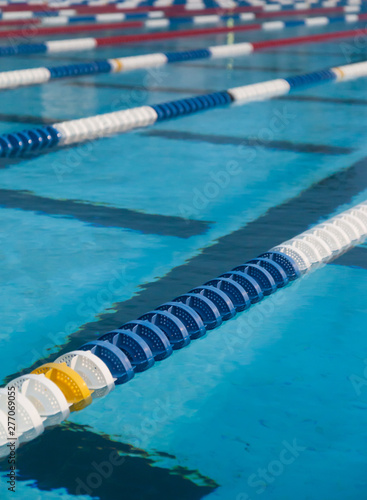 Lanes in large swimming pool.