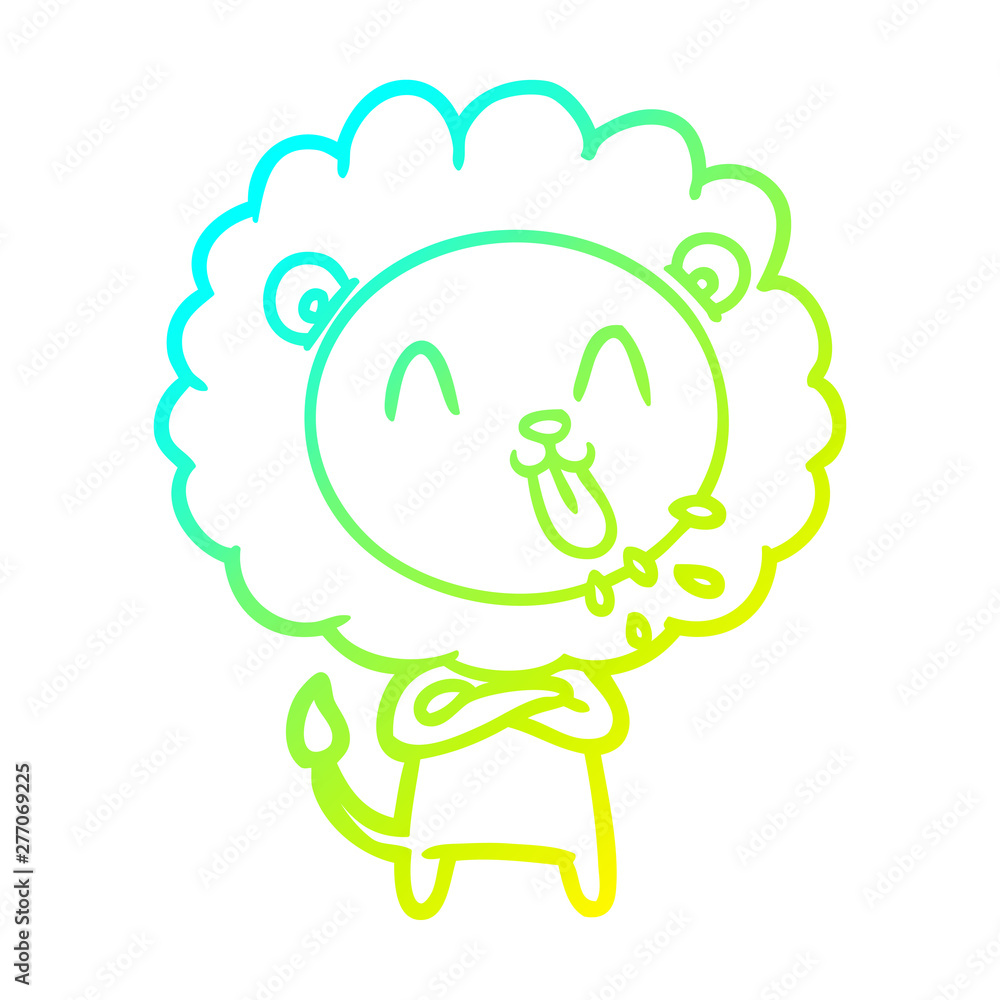 cold gradient line drawing happy cartoon lion cold gradient line drawing happy cartoon lion