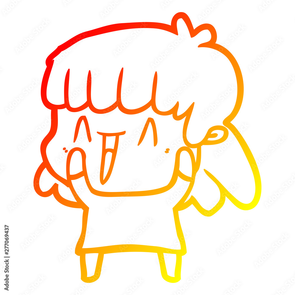 warm gradient line drawing cartoon woman warm gradient line drawing cartoon woman
