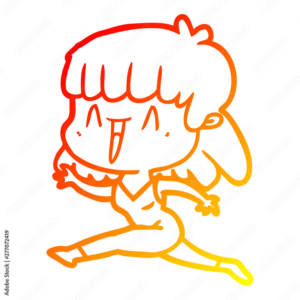 warm gradient line drawing cartoon woman warm gradient line drawing cartoon woman