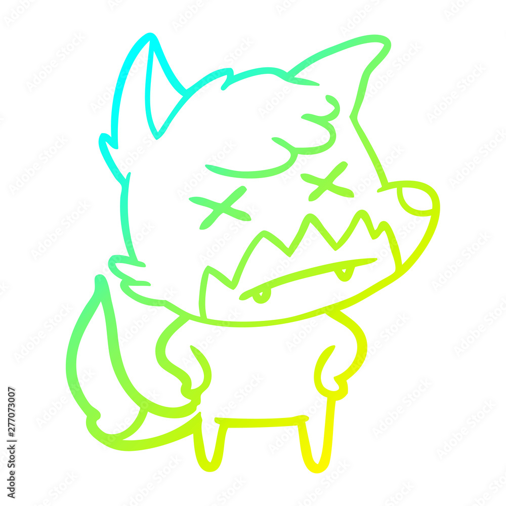 cold gradient line drawing cartoon dead fox cold gradient line drawing cartoon dead fox