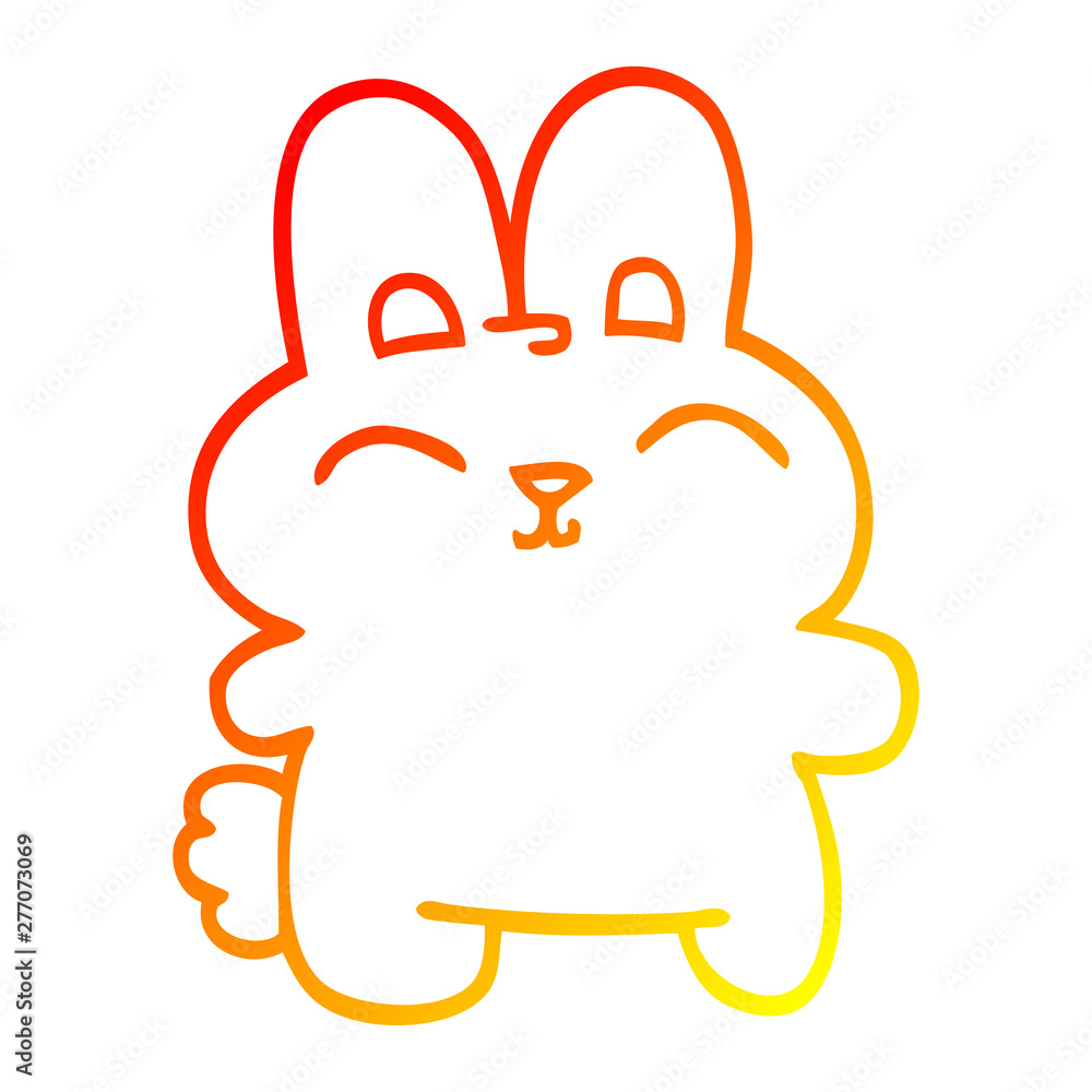 warm gradient line drawing cartoon grey rabbit warm gradient line drawing cartoon grey rabbit