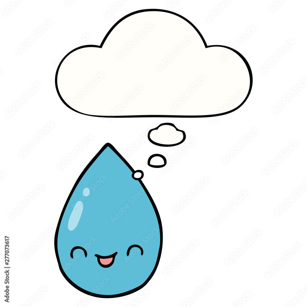 cartoon cute raindrop and thought bubble cartoon cute raindrop and thought bubble