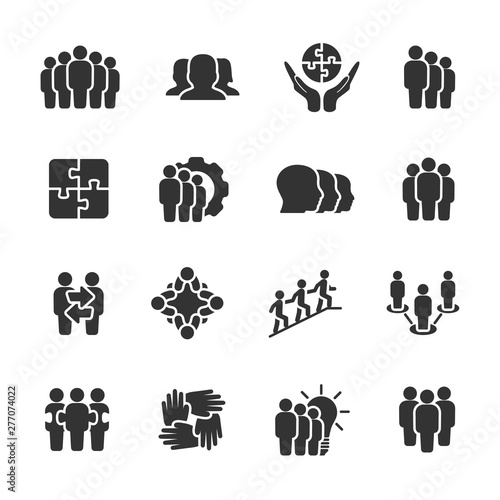 Vector set of team work icons.