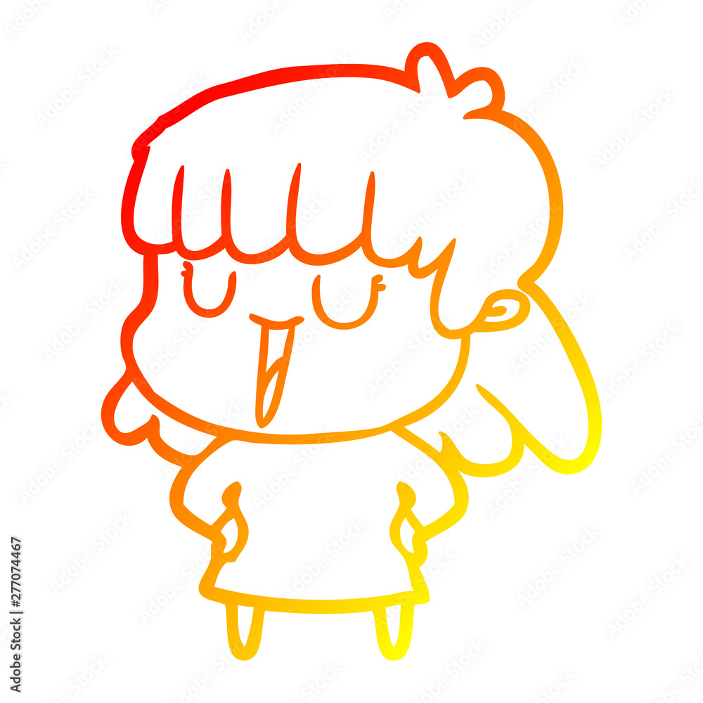 warm gradient line drawing cartoon woman laughing warm gradient line drawing cartoon woman laughing