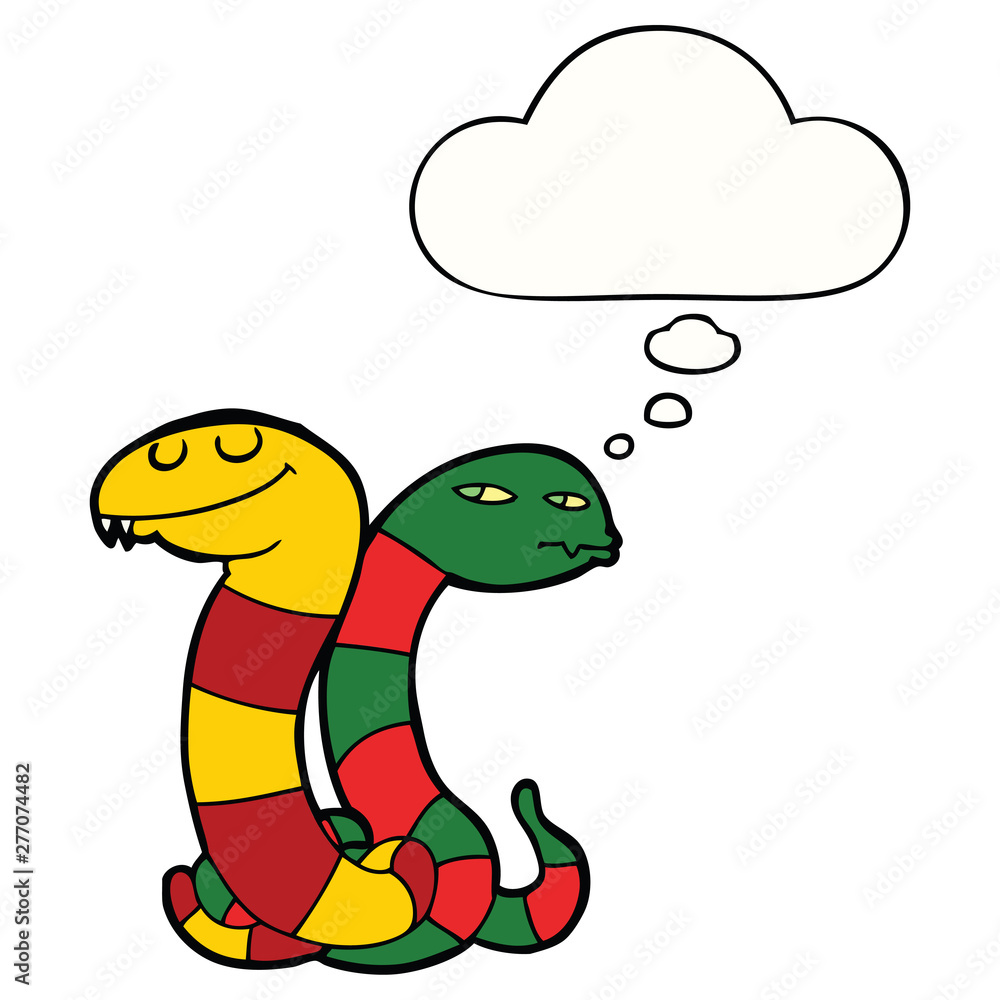 cartoon snakes and thought bubble cartoon snakes and thought bubble