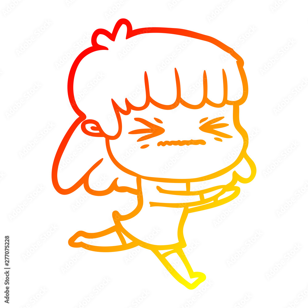 warm gradient line drawing cartoon woman warm gradient line drawing cartoon woman