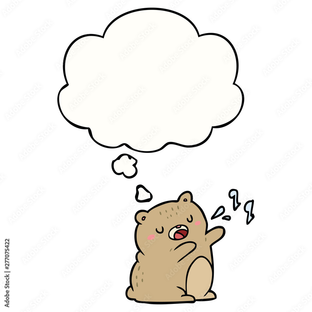 cartoon singing bear and thought bubble cartoon singing bear and thought bubble