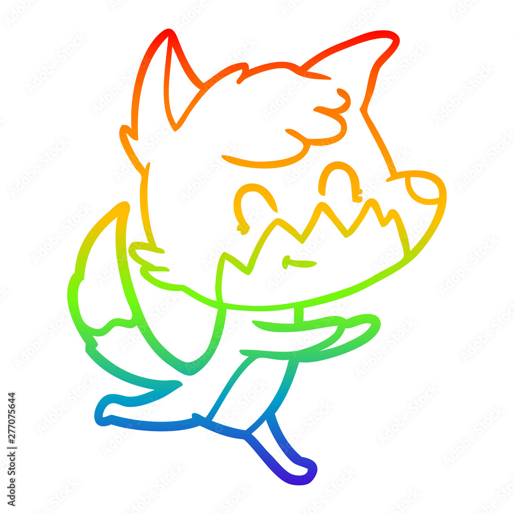 rainbow gradient line drawing cartoon friendly fox rainbow gradient line drawing cartoon friendly fox