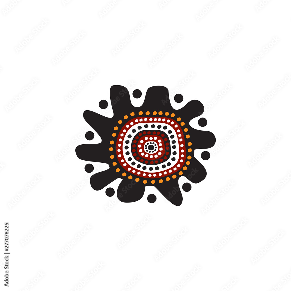 Aboriginal art dots painting icon logo design vector template Aboriginal art dots painting icon logo design vector template