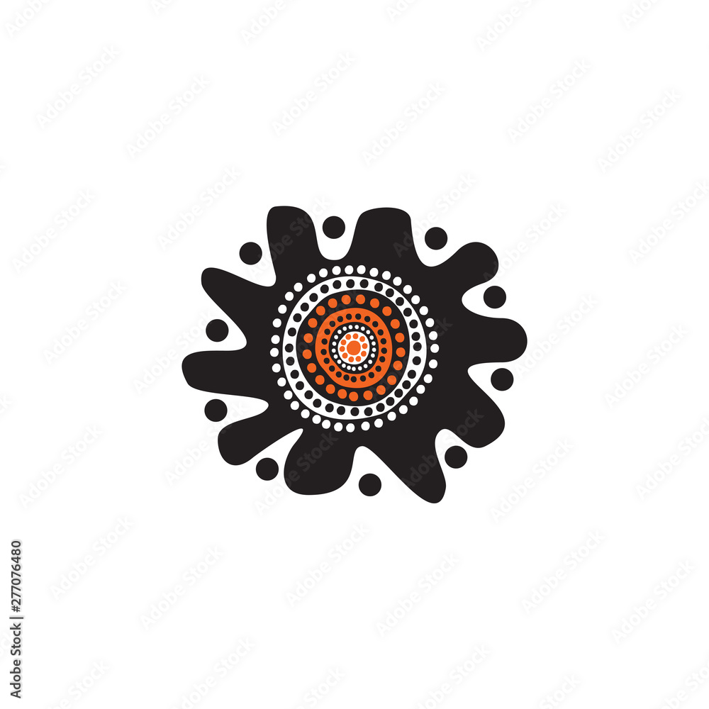 Aboriginal art dots painting icon logo design vector template Aboriginal art dots painting icon logo design vector template