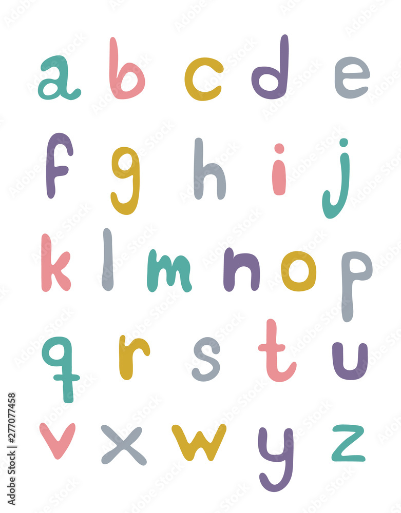 Set of hand written alphabeth in pastels on a white background. Set of hand written alphabeth in pastels on a white background.
